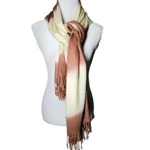 Pashmina Dusty Rose and Cream Scarf